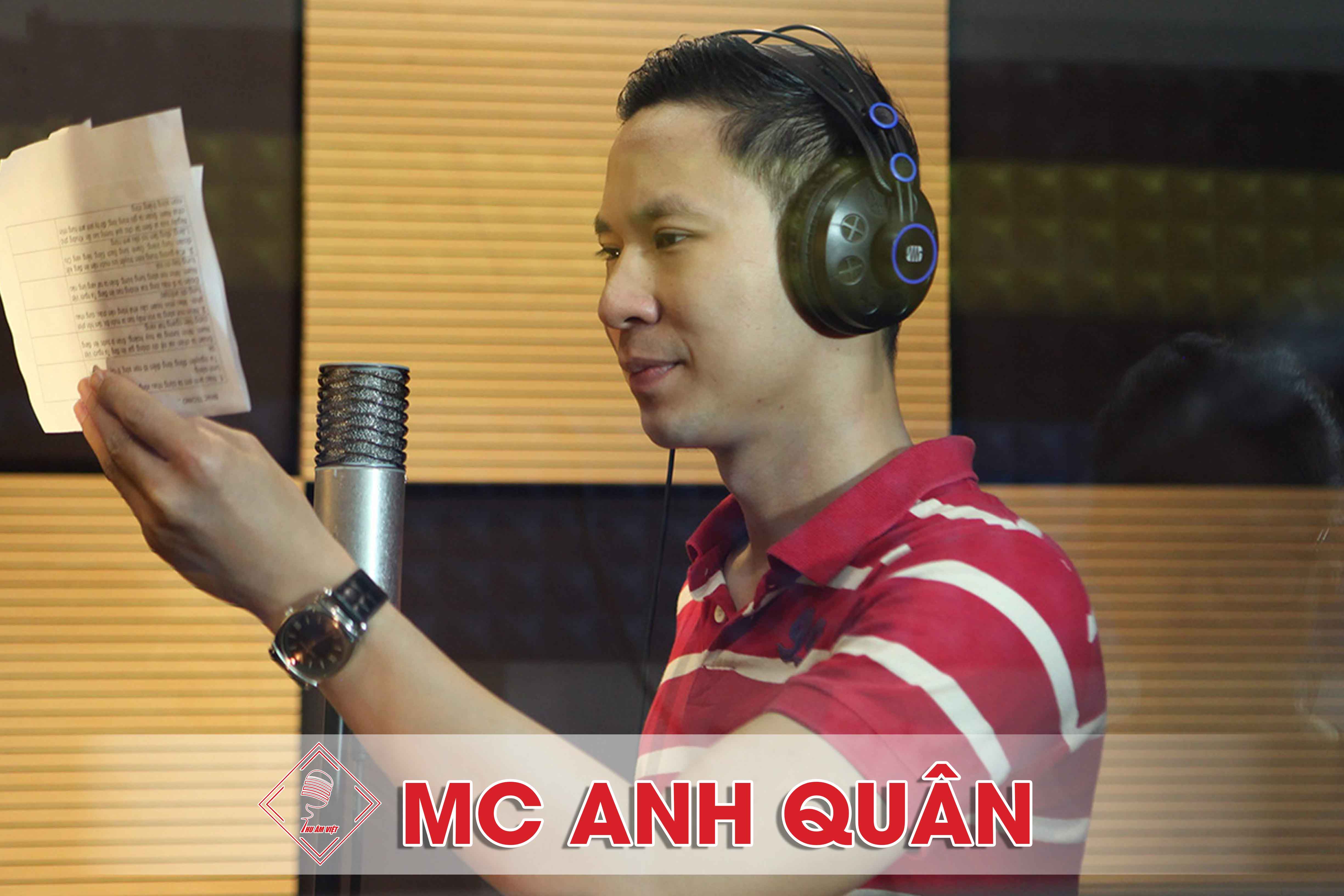 MC Anh Quân thu âm TVC Quảng cáo tại Thu Âm Việt