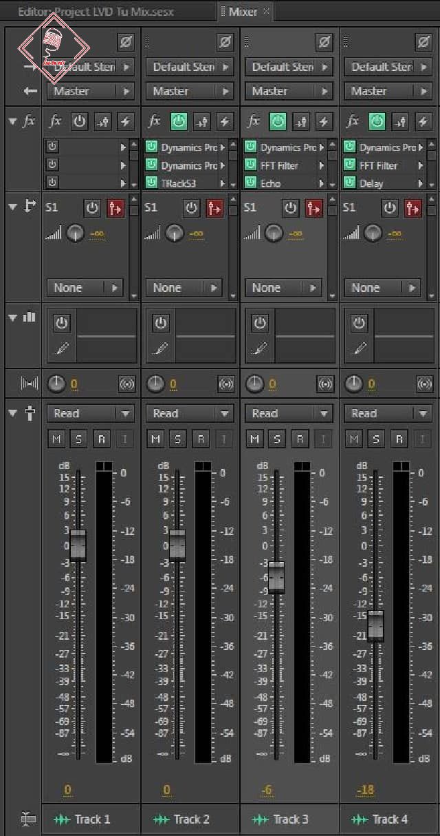 Điều chỉnh Mixer bằng công cụ thu âm mix nhạc Adobe Audition