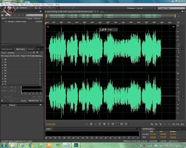 Sau khi mix bằng phần mềm thu âm Adobe Audition sẽ hiện ra Track Waveform
