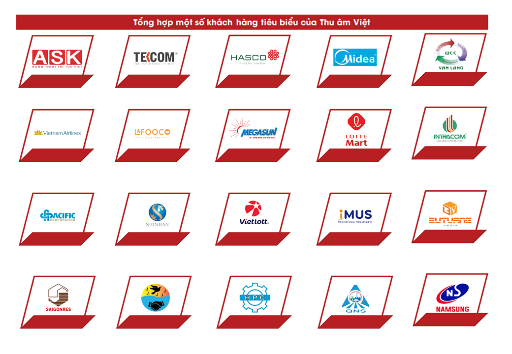 Một số khách hàng hợp tác lồng tiếng TVC quảng cáo tại Thu Âm Việt