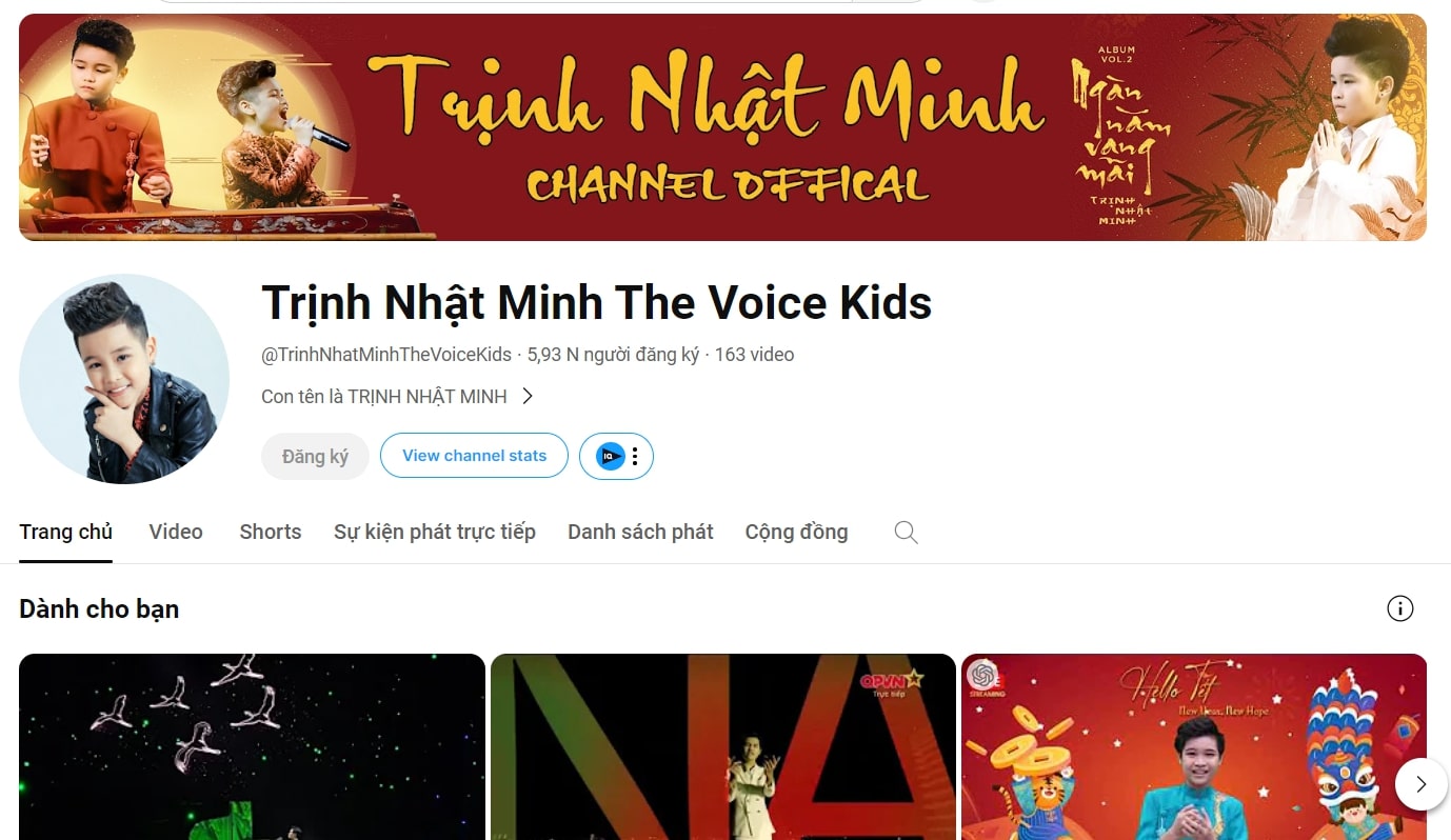 Ca sĩ nhí Trịnh Nhật Minh