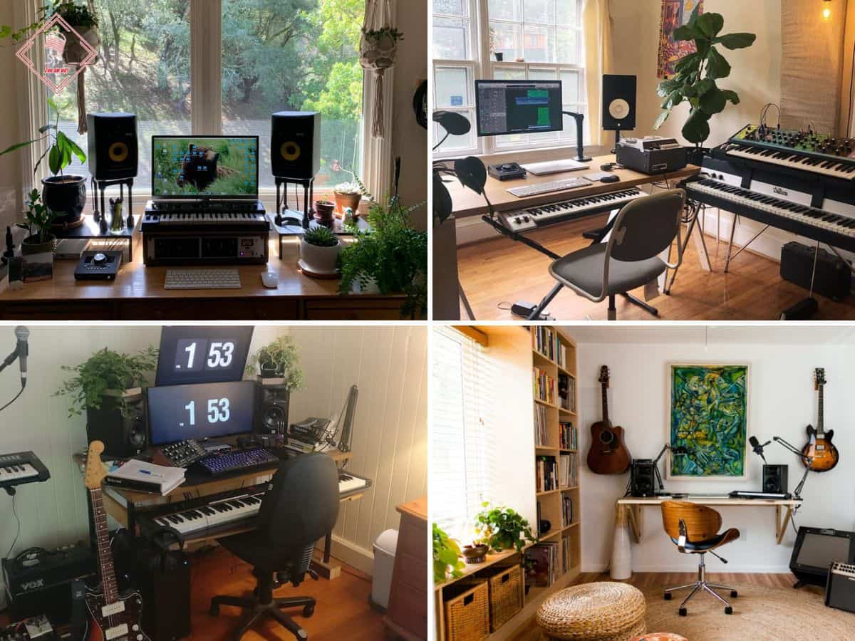 phòng thu âm phong cách cây xanh