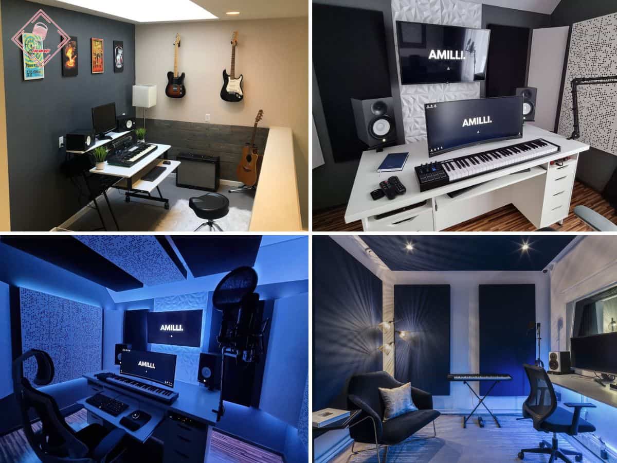 hình ảnh phòng thu âm minimalist