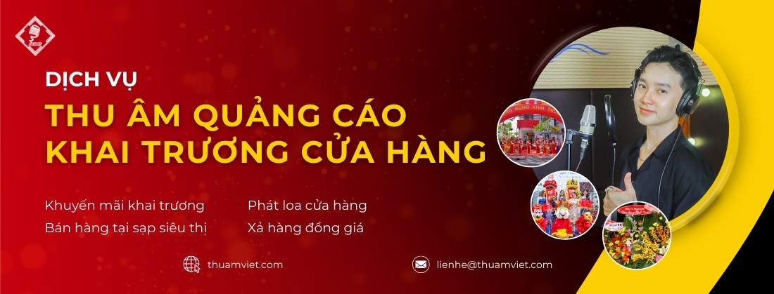 dịch vụ thu âm quảng cáo khai trương